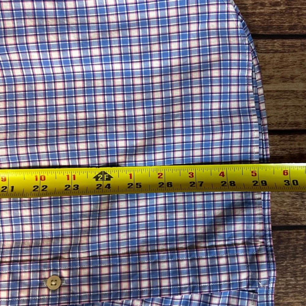 Polo Ralph Lauren Mens Slim Fit Plaid Button Down Shirt Blue Pink White Small